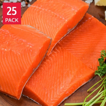 Northwest Fish Wild Alaskan Sockeye Salmon Fillets Total 25 Count, 1 Case Totaling 10 lbs