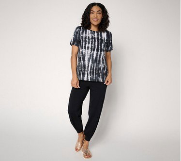 Anybody Regular Cozy Knit Printed Tee & Jogger Set