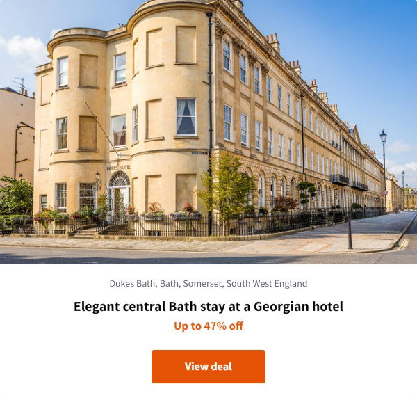 Elegant central Bath stay at a Georgian hotel