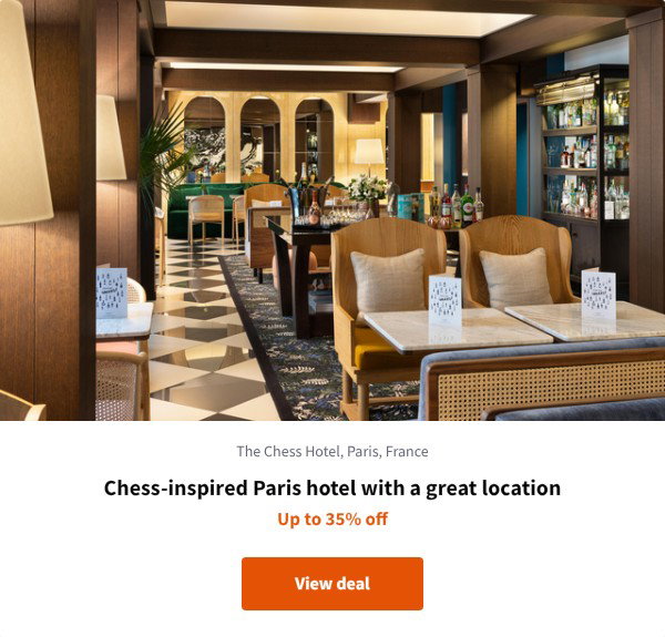 Chess-inspired Paris hotel with a great location