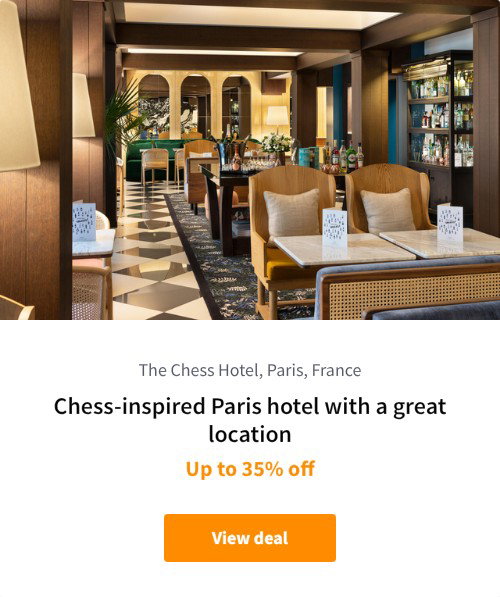 Chess-inspired Paris hotel with a great location
