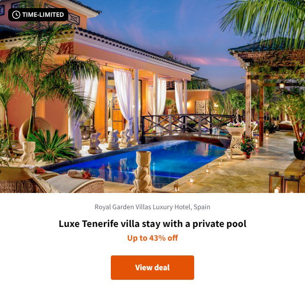 Luxe Tenerife villa stay with a private pool