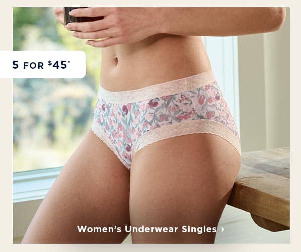 5 for 45 women's underwear singles