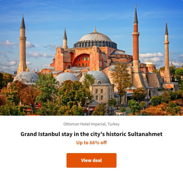 Grand Istanbul stay in the city's historic Sultanahmet