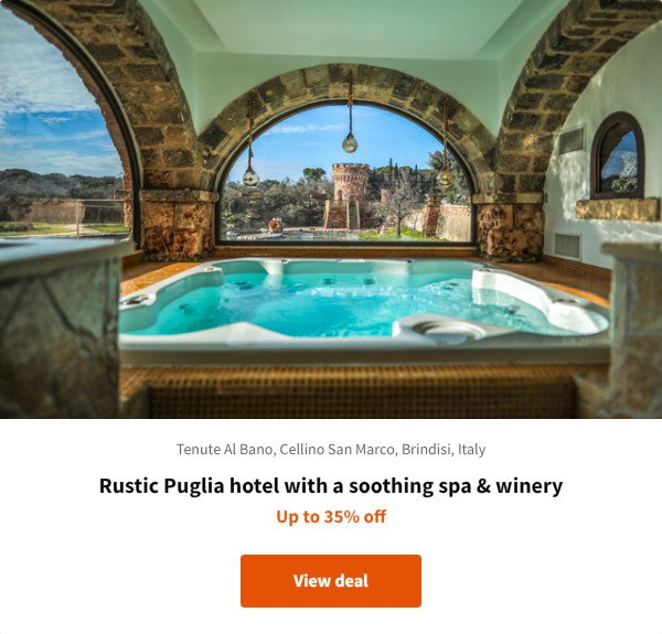 Rustic Puglia hotel with a soothing spa & winery