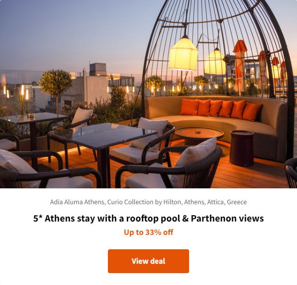 5* Athens stay with a rooftop pool & Parthenon views