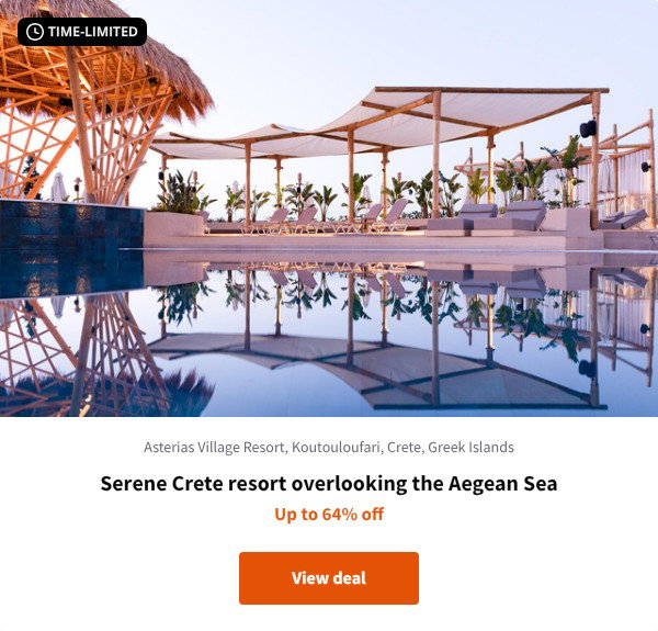 Serene Crete resort overlooking the Aegean Sea