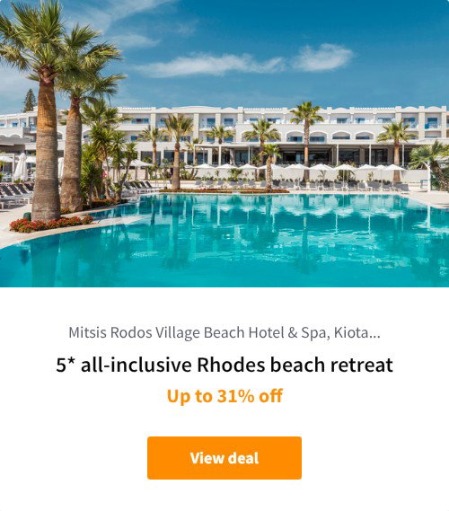 5* all-inclusive Rhodes beach retreat