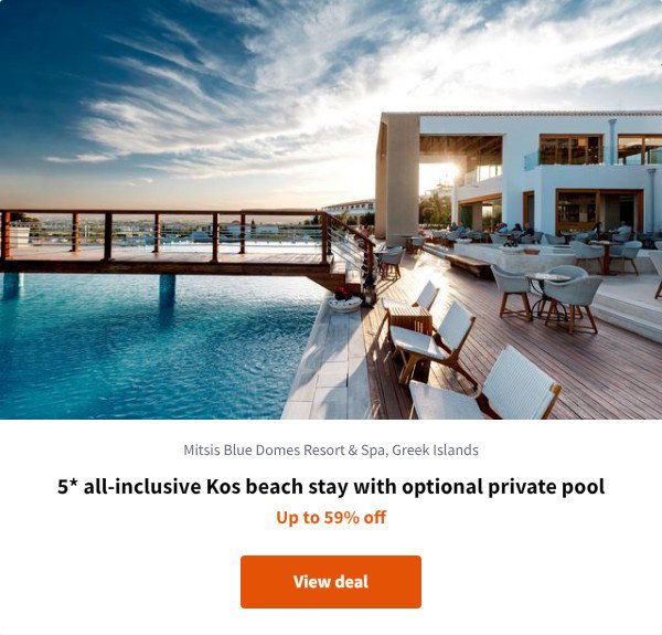 5* all-inclusive Kos beach stay with optional private pool