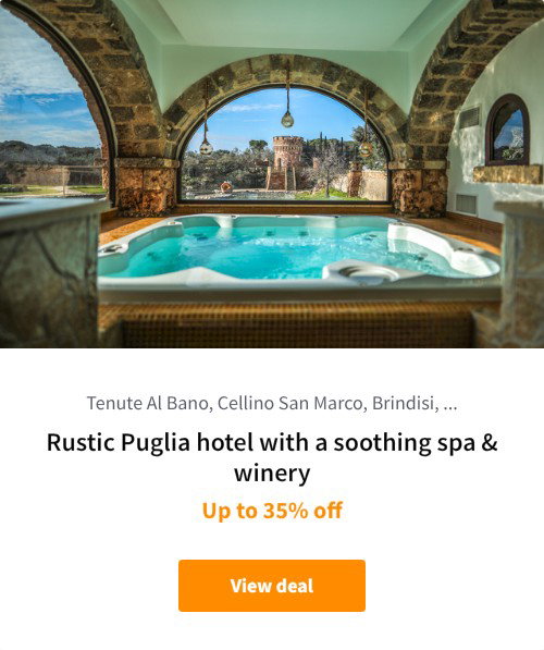 Rustic Puglia hotel with a soothing spa &amp; winery