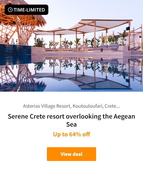 Serene Crete resort overlooking the Aegean Sea