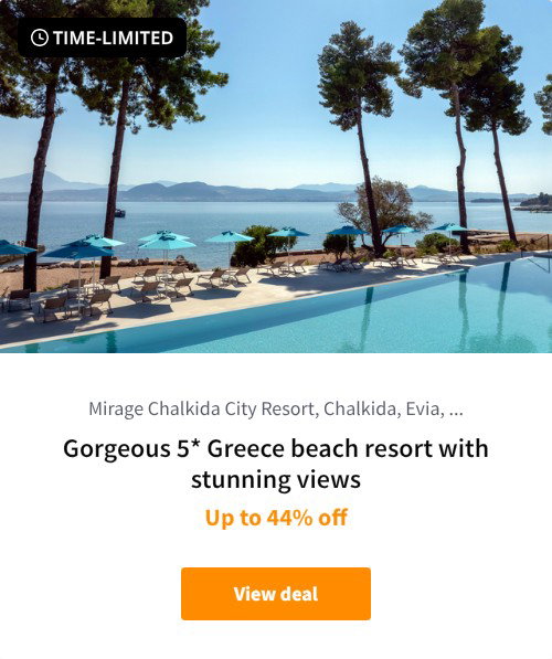 Gorgeous 5* Greece beach resort with stunning views