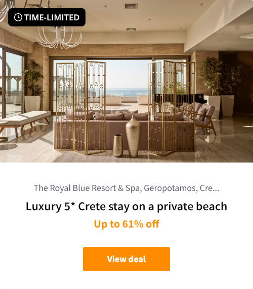 Luxury 5* Crete stay on a private beach