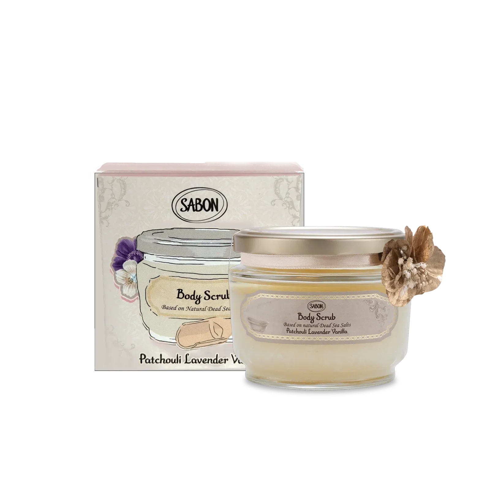 Image of Body Scrub Patchouli Lavender Vanilla 320g in Box