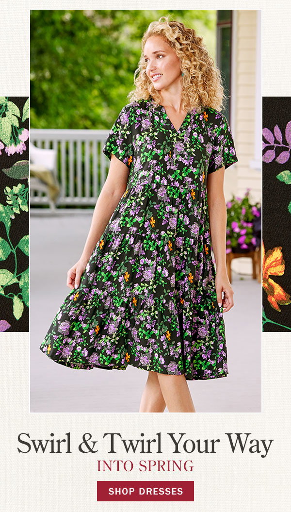 Swirl & Twirl Your Way Into Spring. Shop Dresses. Ella Simone Tiered Floral Party Dress