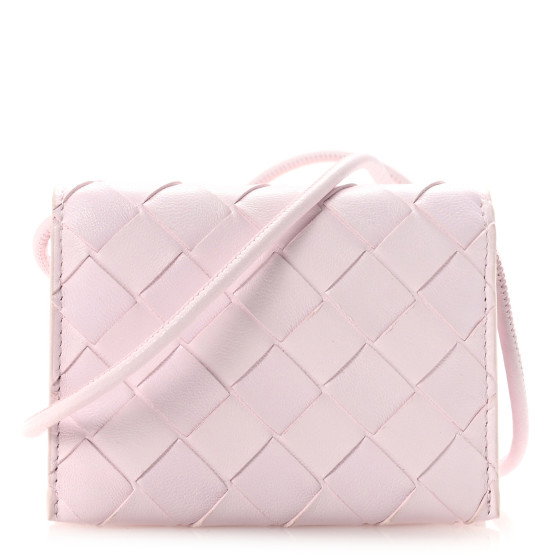 BOTTEGA VENETA Nappa Intrecciato Card Case On Strap Bliss