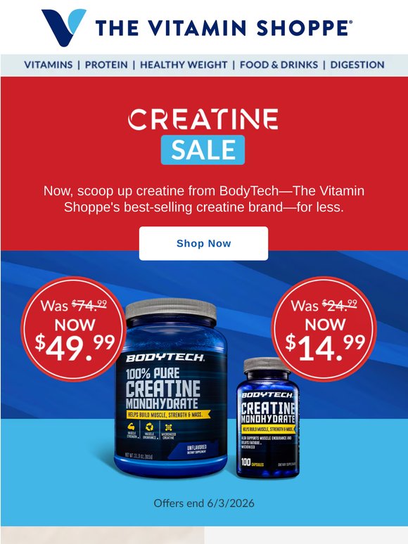 Vitamin Shoppe: Memorial Day Sale: up to 25% Off