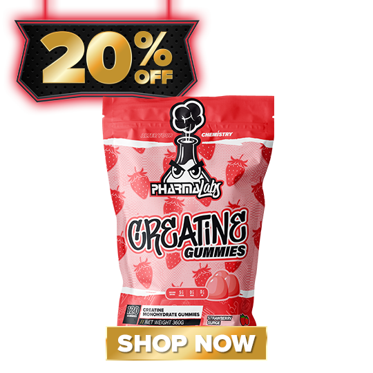 20% OFF CREATINE GUMMIES BY PHARMALABS 