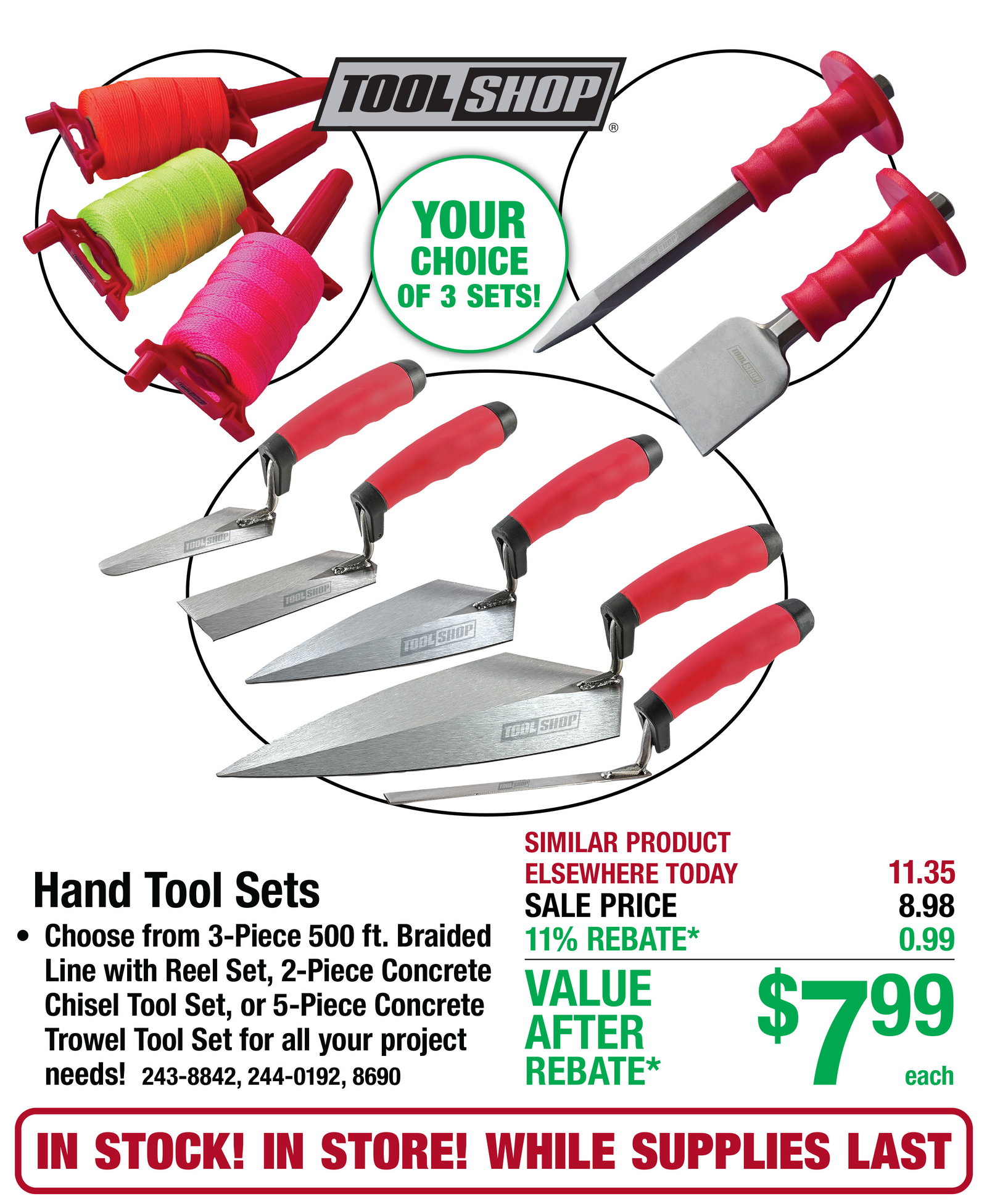 Your Choice Hand Tool Sets - ONLY $7.99 After Rebate*!