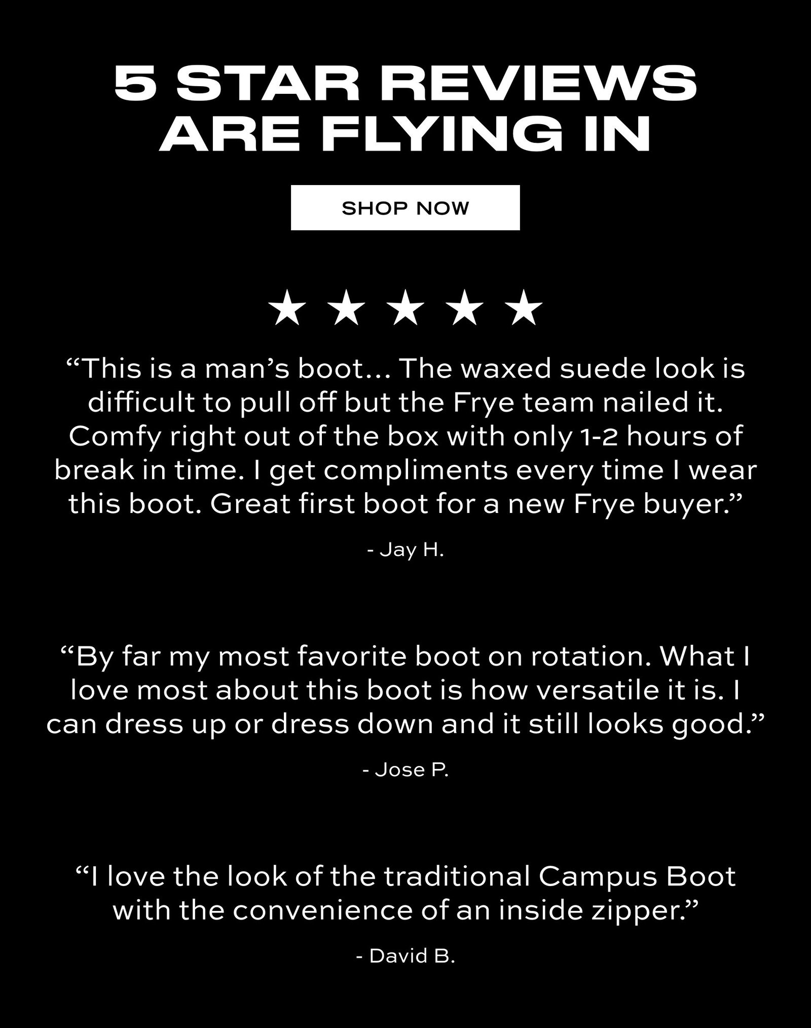 5 STAR REVIEWS ARE FLYING IN 