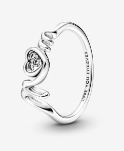 Mom Pavé Heart Ring