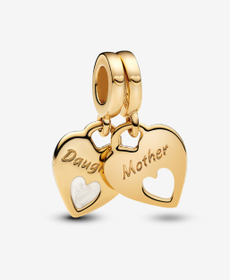 Double Heart Split Dangle Charm
