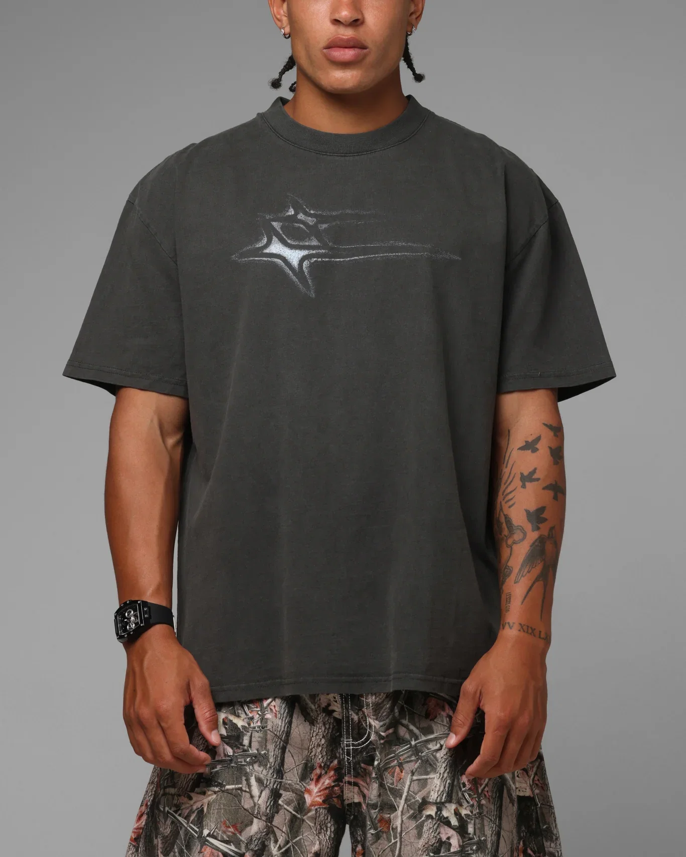 Image of Loiter Afterimage T-Shirt Black Wash