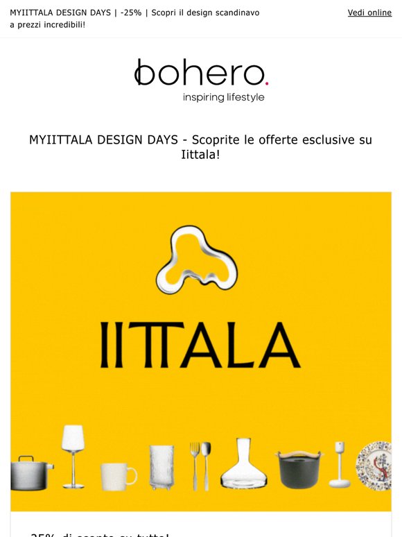 MYIITTALA  DESIGN DAYS | -25% | Scopri il design scandinavo a prezzi incredibili!