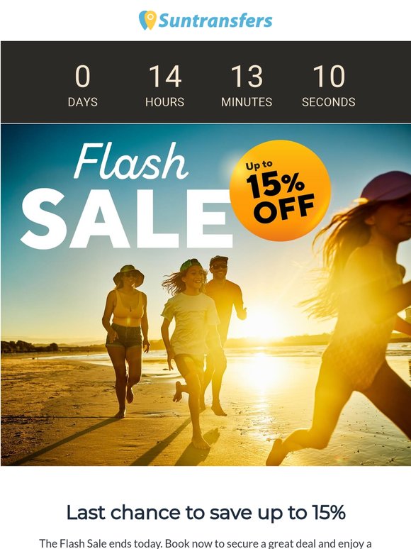 Ends tonight: up to 15% off your next trip