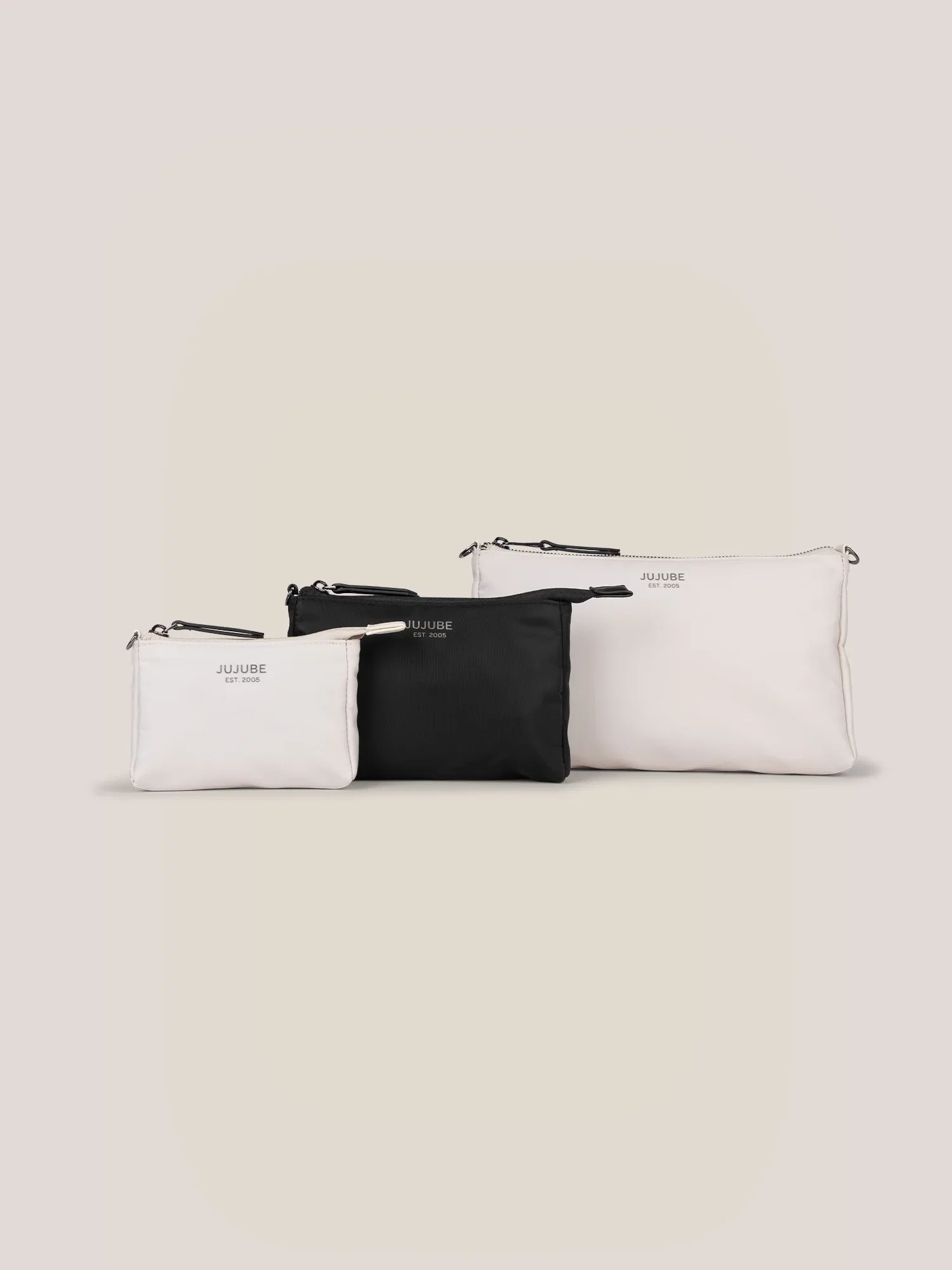 Image of Witney Carson 3-piece Pouch Set - Cloud & Black