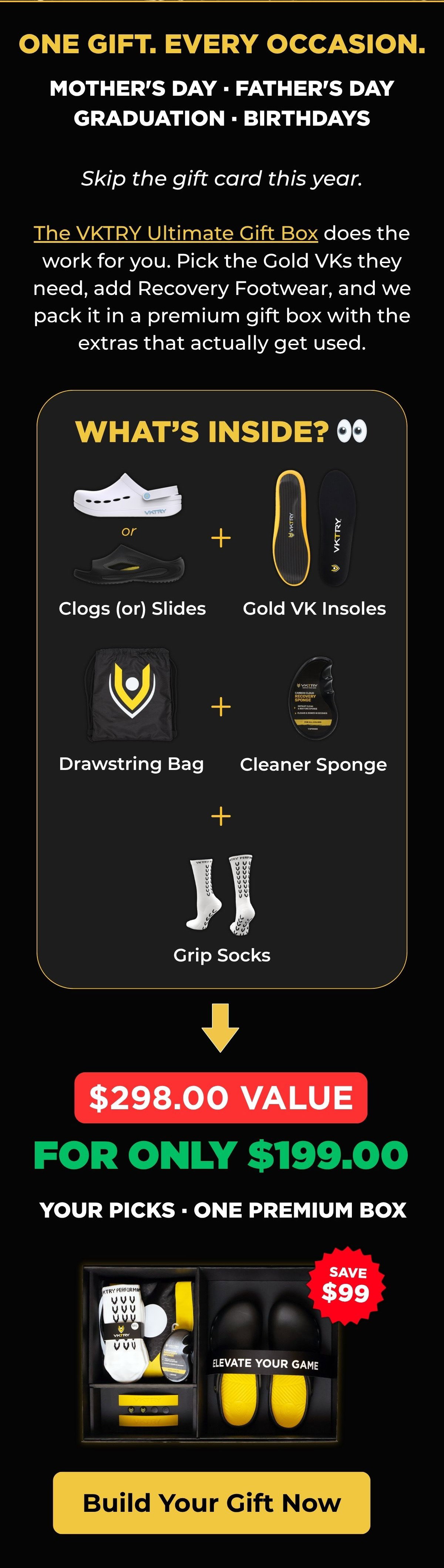 Save $99, all items combined for $199. Build Your Gift Now.