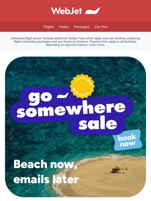 Sunshine Coast from $230* one way—perfect for a quick Aussie escape