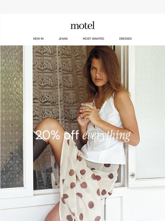 One day only - 20% off everything