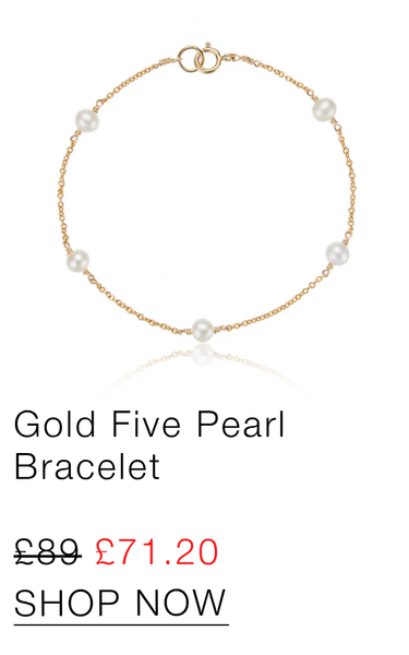 Gold Five Pearl Bracelet