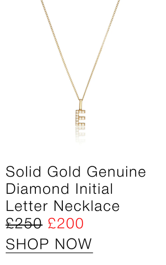 Solid Gold Genuine Diamond Initial Letter Necklace