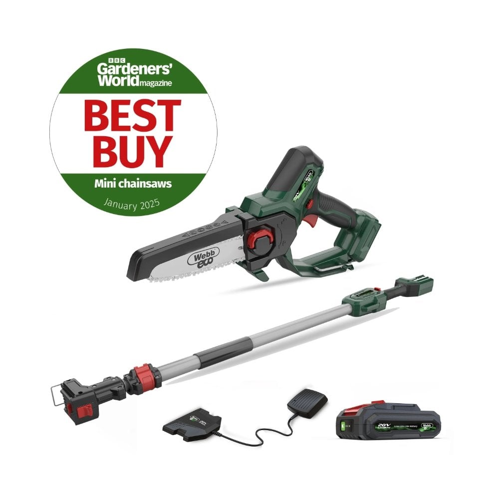 Image of Webb 20V 15cm (6") Cordless Pruing Saw with Extension Pole (2AH Battery & Charger)