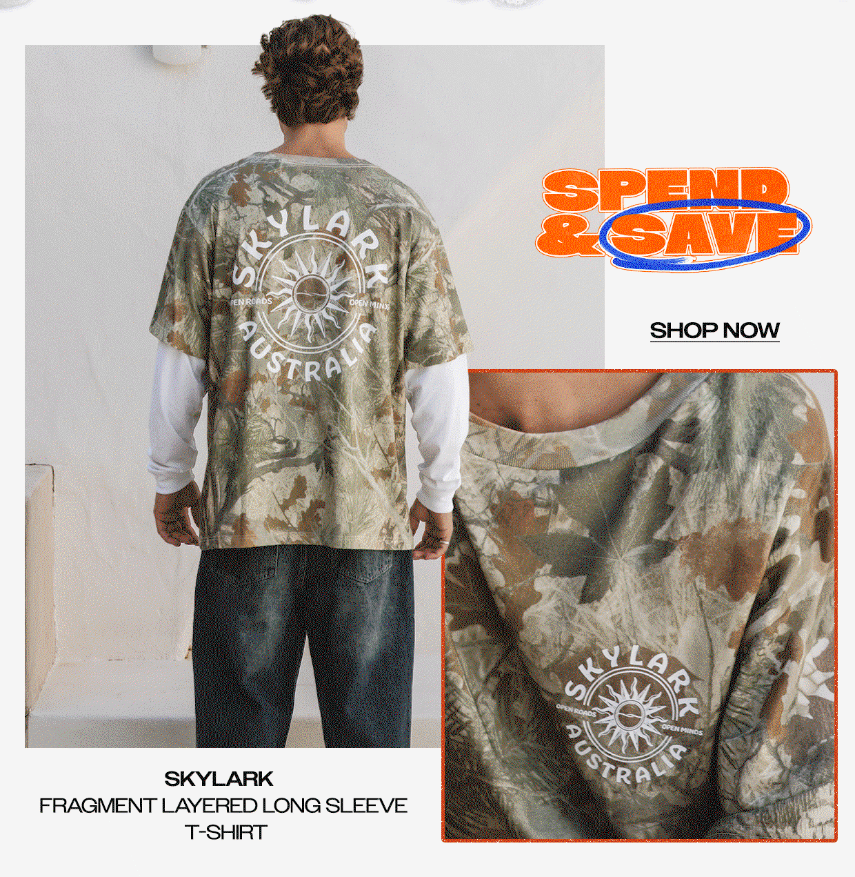 Skylark Fragment Layered Long Sleeve T-Shirt