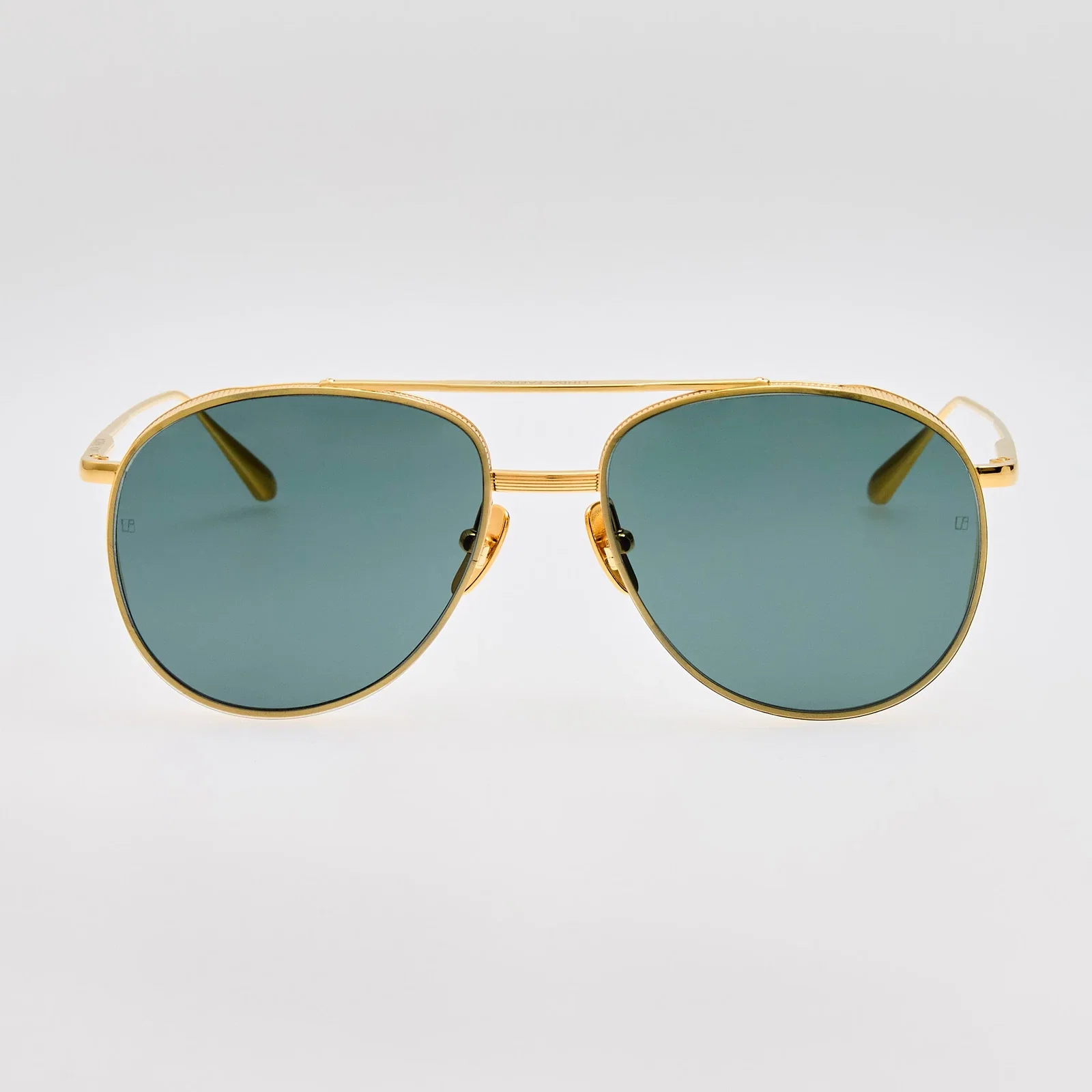 Image of Meret Sunglasses in 22K Gold and Green