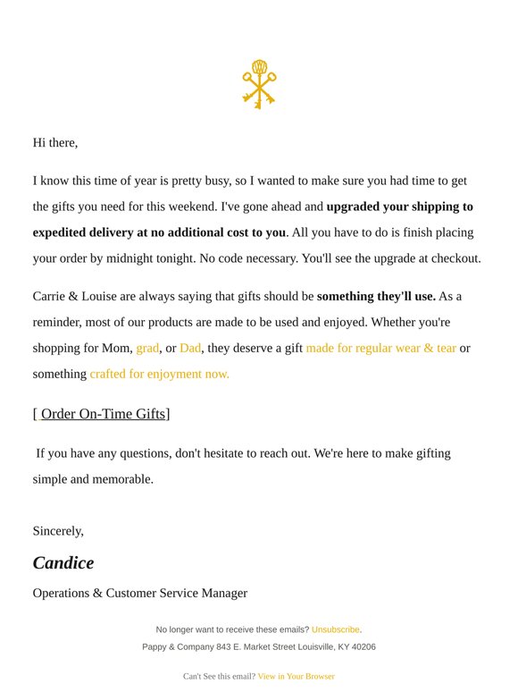 Upgraded Shipping On Your Order