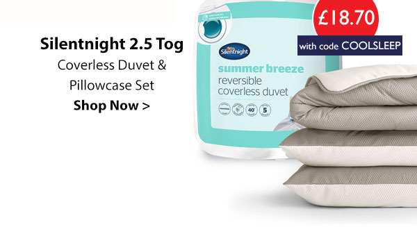 Silentnight Cream and Taupe 2.5 Tog Coverless Duvet And Pillowcase Set