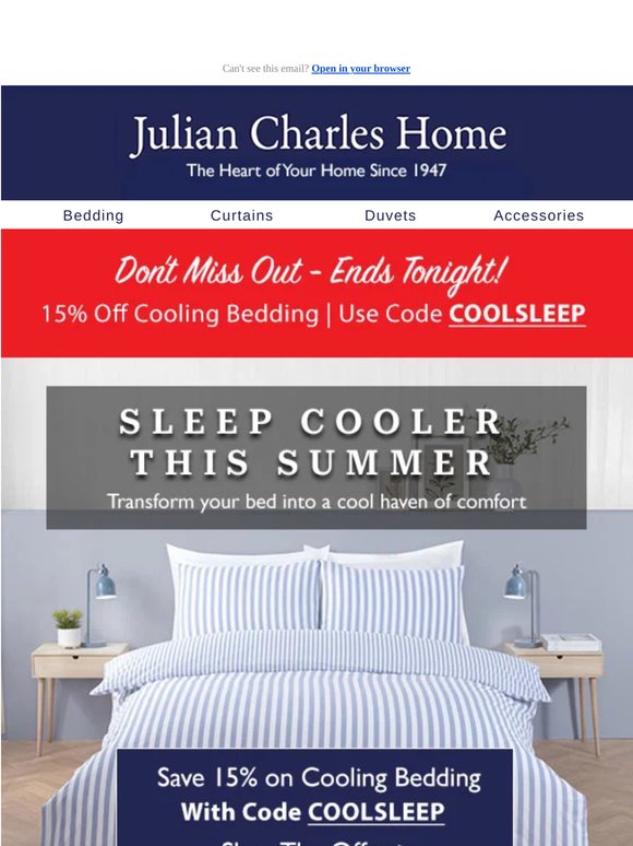 Final Day to Save 15% on Cooling Bedding!