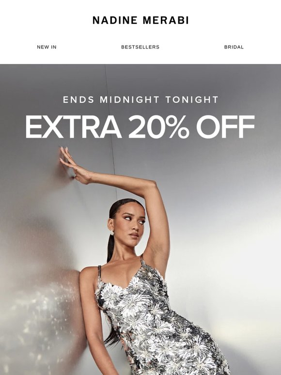 Extra 20% Off Outlet: Ends Midnight Tonight