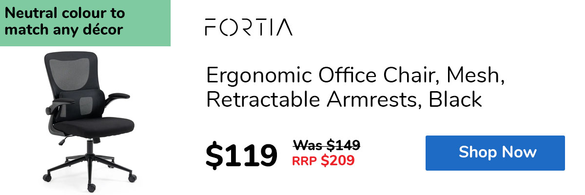 Ergonomic Office Chair, Mesh, Retractable Armrests, Black
