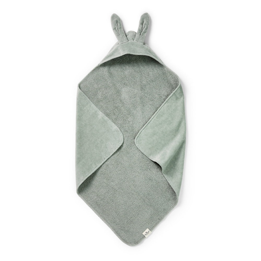 Image of Hooded Towel - Mineral Green Bunny