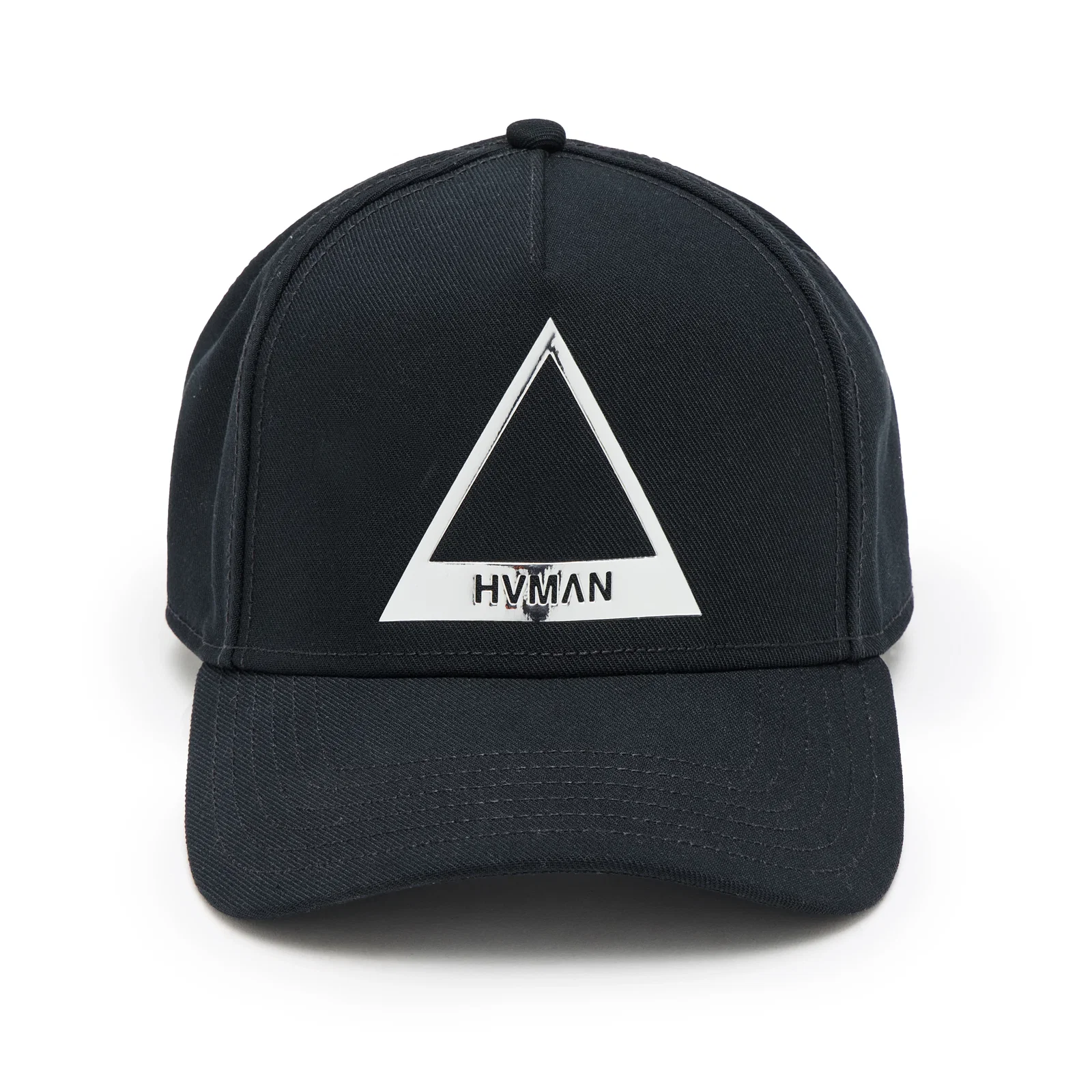 Image of Hvman Triangle Logo Mesh Trucker Hat in Black