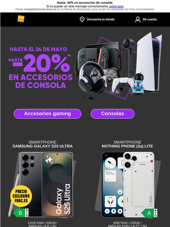 Las mejores ofertas de tecnología de mayo estan en Fnac