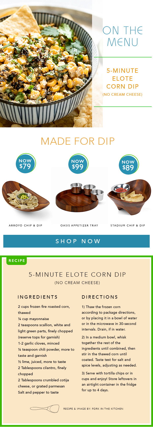 On the Menu - an elote corn dip