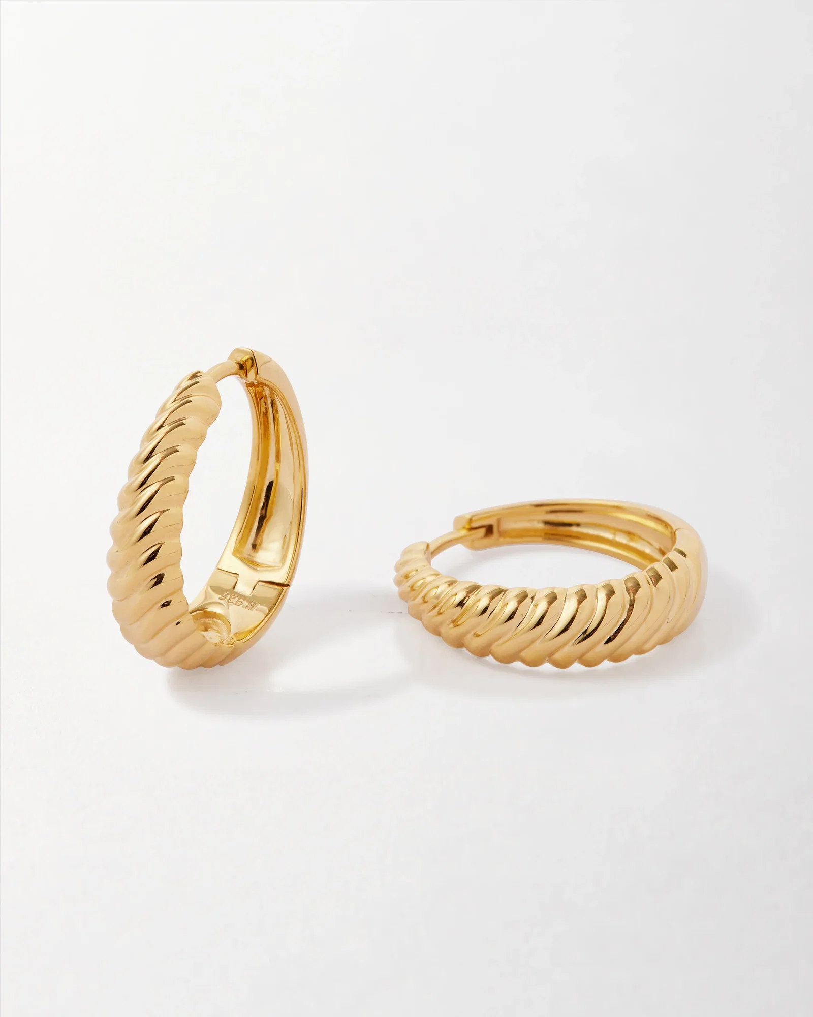 Image of Spiral Medium Hoop Earrings