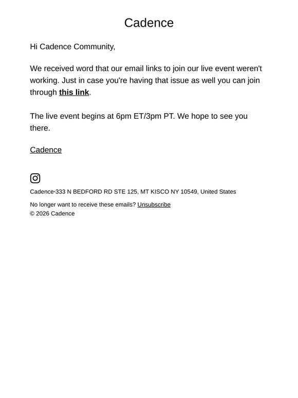 Your link to join our live event inside