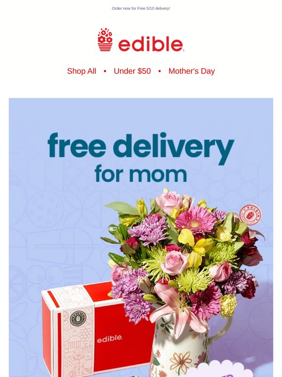 Free delivery on Mother’s Day gifts